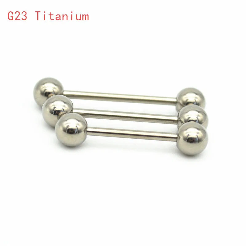 Straight Barbell Tongue Bar Rings Grade 23 Titanium G23 Body Piercing