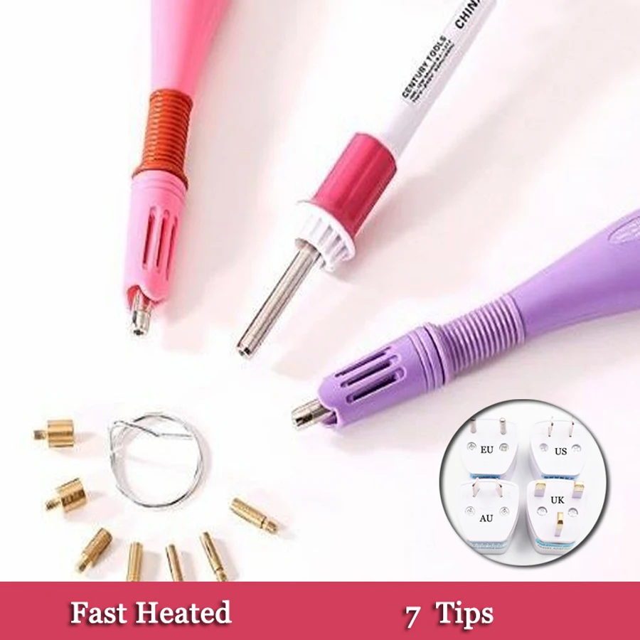 

Free Shipping Pink Iron on Hotfix Applicator Wand Crystal Rhinestone Hotfix Tool Gun for Hotfix Crystal Stones