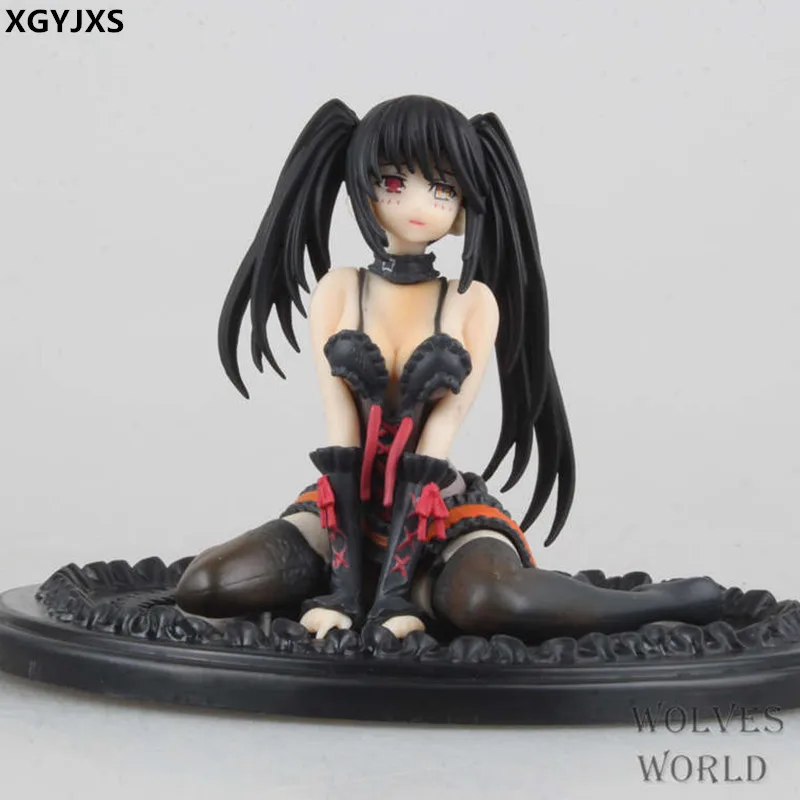 

DATE A LIVE Nightmare Tokisaki Kurumi Sitting position Sexy PVC Action Figure Model Toys Anime Brinquedos Collection Gift 10cm