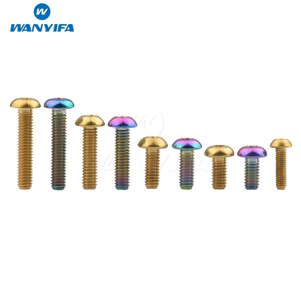 

Wanyifa Titanium Ti Bolts M4 x6 8 10 12 15 20mm Button Allen Key Taper Head Bolt Screw for Bicycle