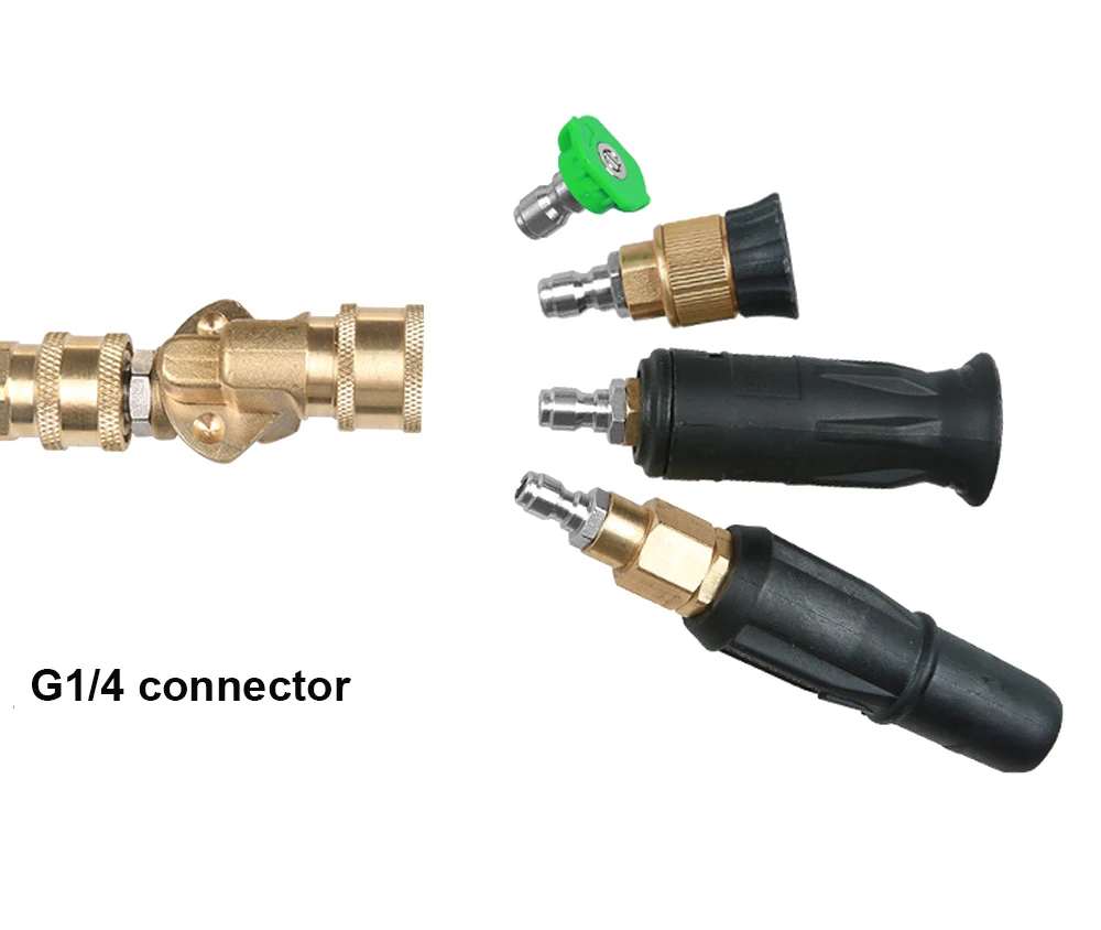 Автомойка, 7 углов, латунный адаптер G1/4, быстрое соединение, Металлическая насадка, Омыватель высокого давления, аксессуар для чистки, глухая угловая крыша автомобиля
