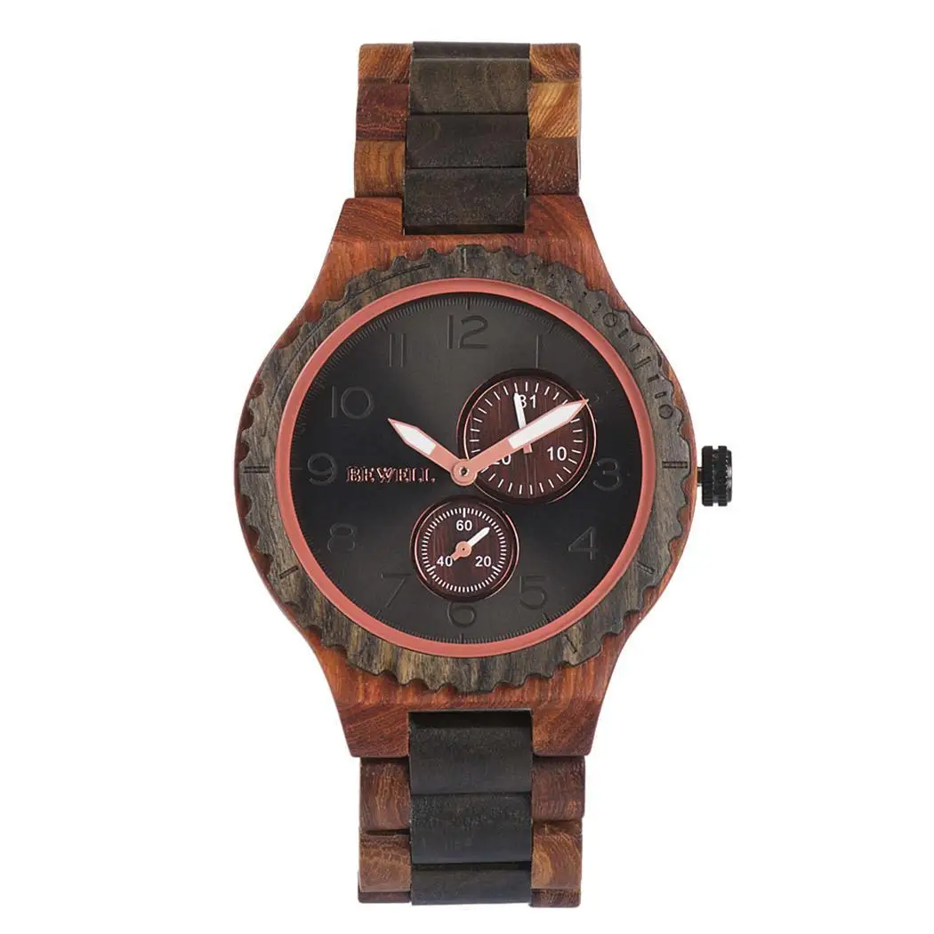 

Men Fashion Wood Band Round Analog Quartz Wrist Watch Bracelet Bangle Pointer Easy To Read Complete Schedule