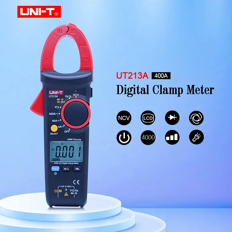 UNI T UT213A True RMS 400A цифровой клещи AC/DC/сопротивление/Емкость/частота/зажим Цифровой
