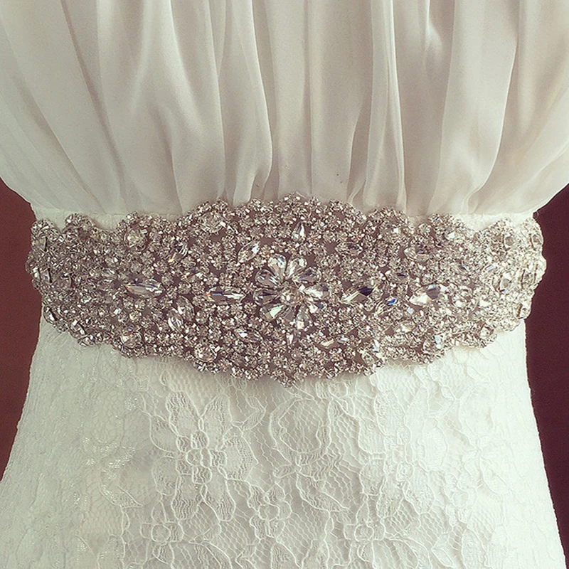 

Handmade Trendy Magnificent Crystal Bridal Luxury Female Floral Dress Women Belts Diamond Waistband Girdle Headband for Wedding