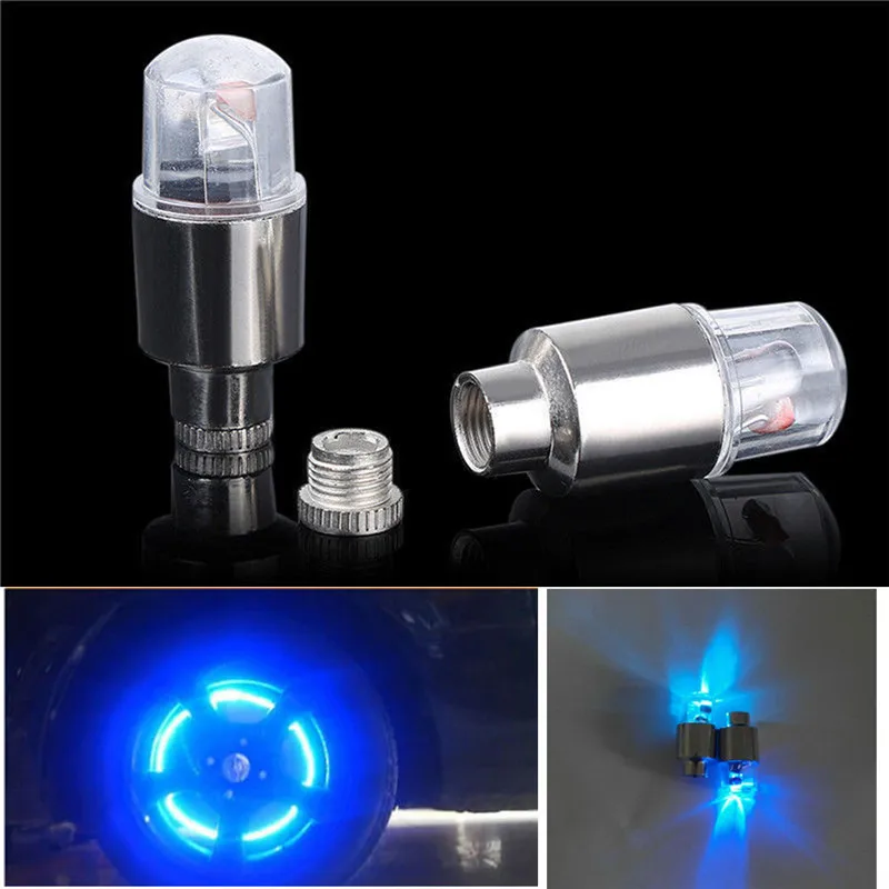 

2pcs LED Tire Valve Stem Caps Neon Light Auto Accessories Bike Bicycle Car Auto