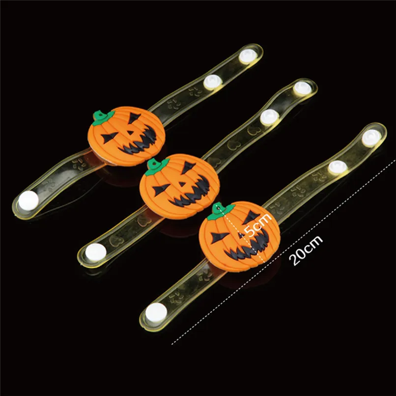 Светящийся наручный ремешок для детей с украшением в виде тыкв Хэллоуина оптовая