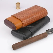 Коричневый тканый узор из кедрового дерева 3 больших пальцев для путешествий, сигара чехол подходит для 63 кольцо для сигар