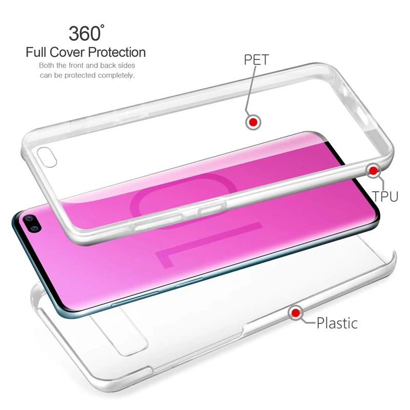 

for Samsung Galaxy Note 9 8 S10 S10e S9 S8 Plus S7 edge A9 J8 A7 A6 A8 J4 J6 2018 J3 J5 J7 2017 360 Degree Front BackClear Case