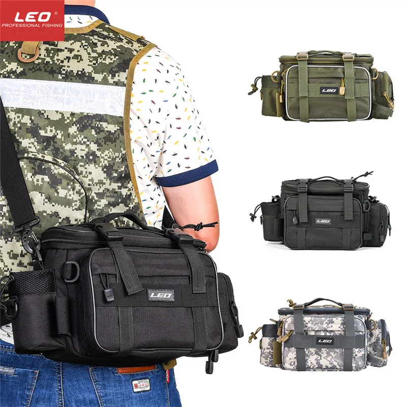 

LEO 40x17x20cm Fishing Tackle Bag Men Women Multifunctional Waterproof OutdoorCase Reel Lure Storage Bag Fishing Accessories