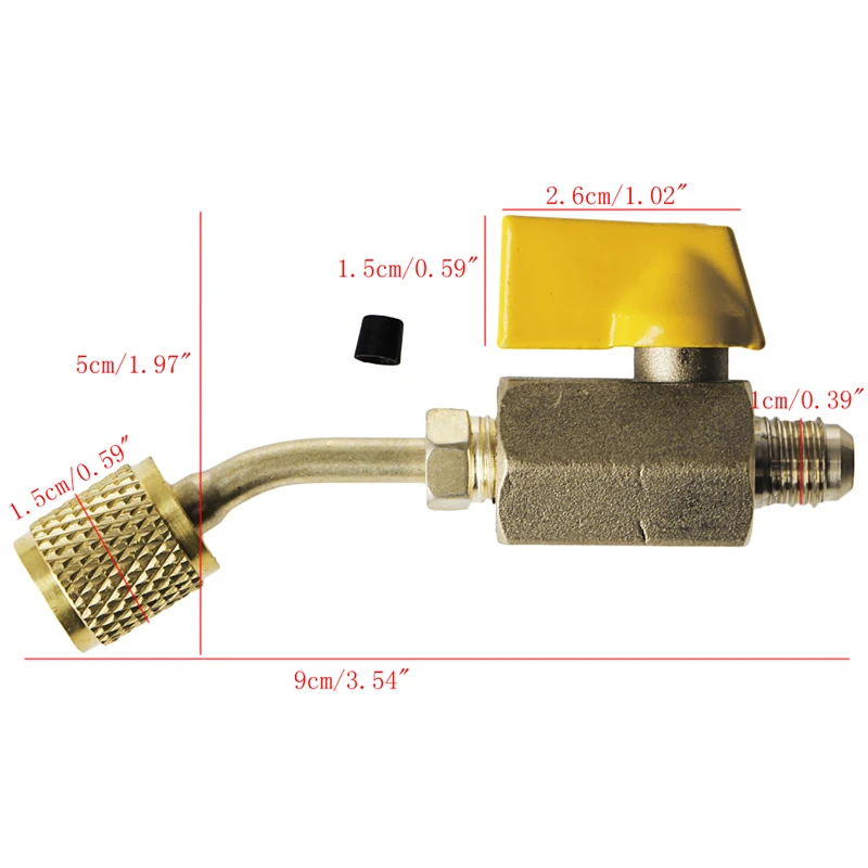 1 шт. запорный охладитель клапана R410a R134a HVAC для A/C зарядки шланги резьба инструмент латунь