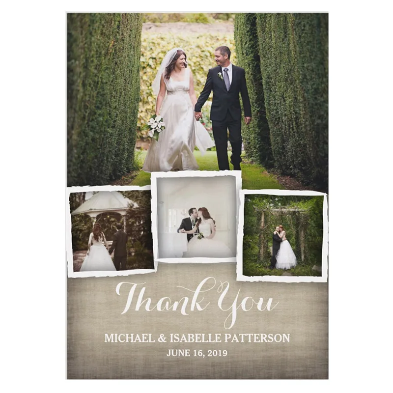 

Personalized Country Burlap Wedding Photo Thank You Card Wedding Decoration