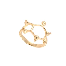 Модное кольцо простое кофеиновое кольцо «молекула» Украшения для химиков, женские обручальные кольца для женщин, вечерние подарки JZ157