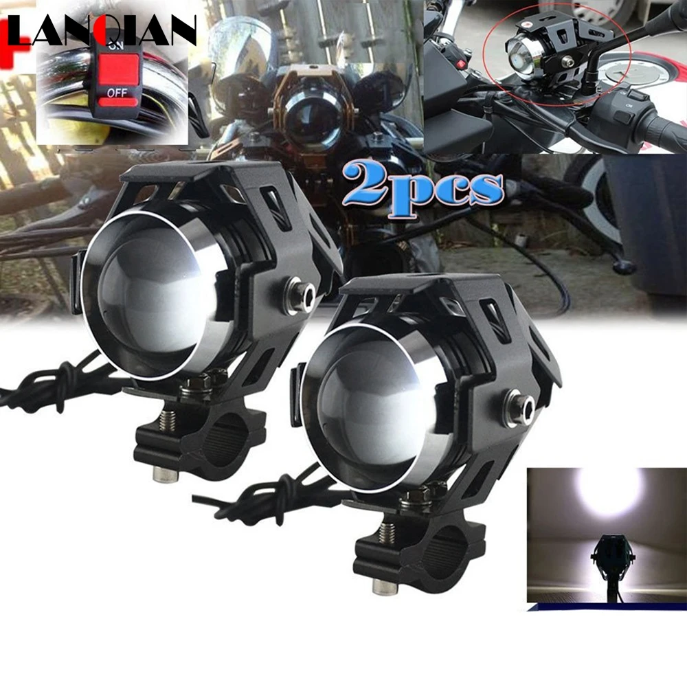 

1 pair motorcycle rcycle lighthouse 125 W LED U5 conductionDRL head auxiliary car fog spot working light