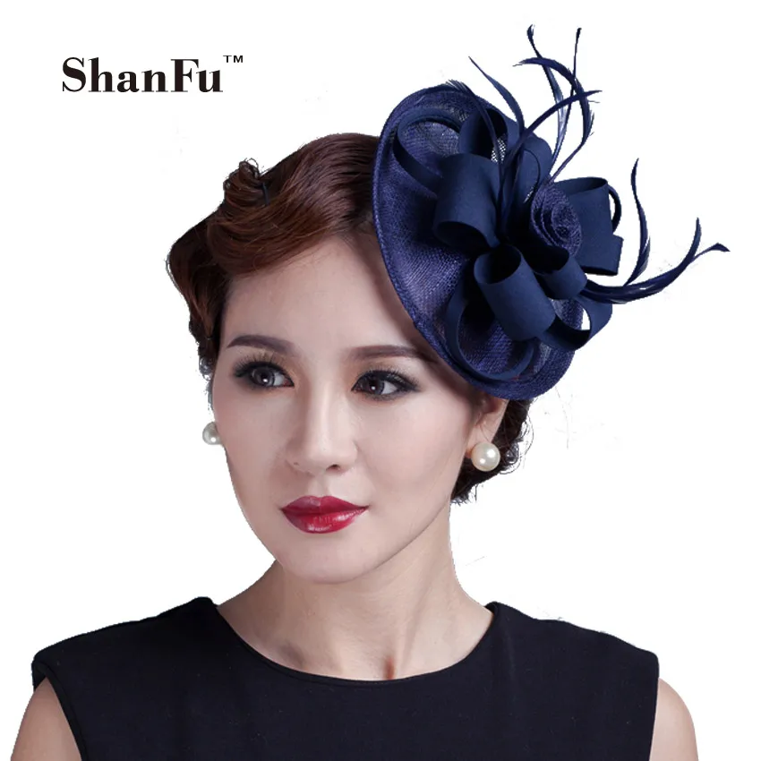 ShanFu Lady Sinamay шляпа Вуалетка для девочек с зажимом винтажная полиэфирная