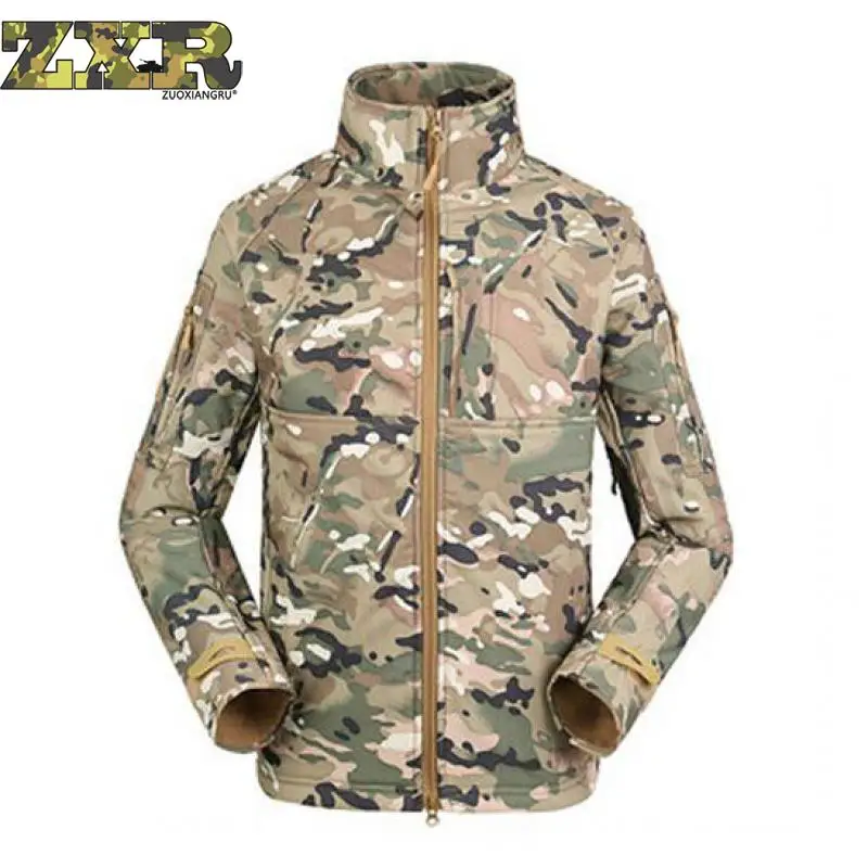 

Autumn Military Uniform Soft Shell Fleece Men Army Tactical Multicam Waterproof Camouflage Windbreakers