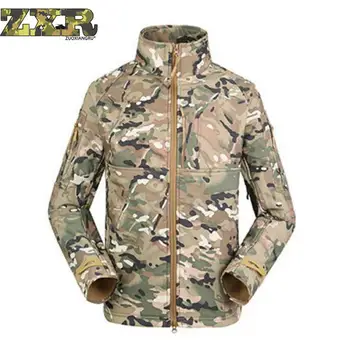

Autumn Military Uniform Soft Shell Fleece Men Army Tactical Multicam Waterproof Camouflage Windbreakers