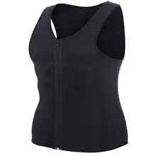 Мужской жилет для похудения, для похудения, горячий неопреновый корсет для тела, на молнии, для сауны, майка для тренировок, футболка для тренировок