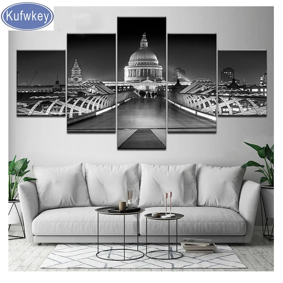 

Multi-picture Combination full square/round drills arts diamond Painting 5 pcs"Vintage Castle" 5d diy diamond embroidery icons,