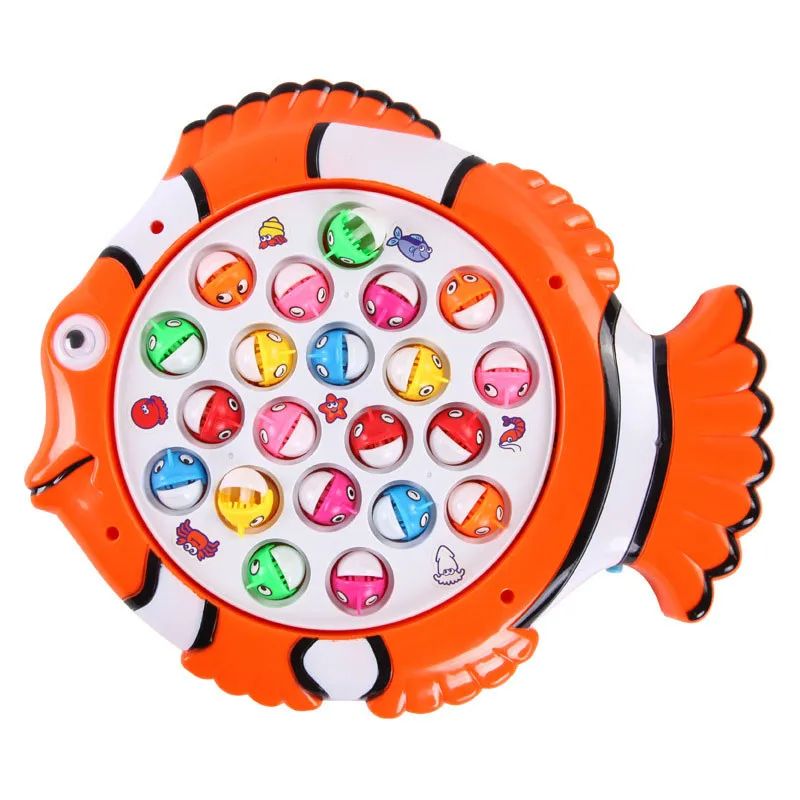 Plastic Electric Rotating Magnet Fishing Game Kid Children Educational Toy Puzzle Toy Electric Music Plate Game P25