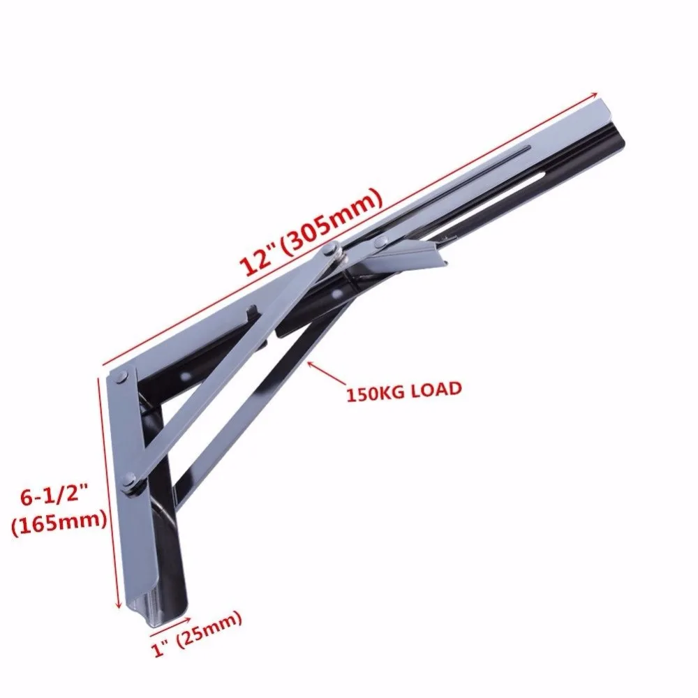 2X сверхмощная полированная Нержавеющая Складная полка настольная полка или кронштейн 11"