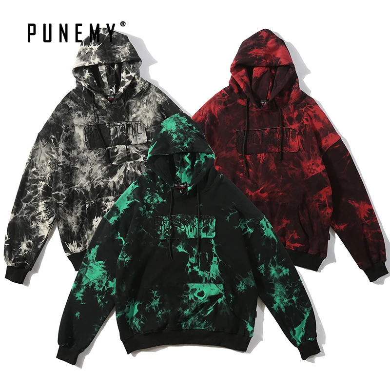 

Men Hoodies Vintage Tie Dyed Oversize Hip Hop Streetwear Harajuku Hooded Cotton Sweatshirts Pullover Hoody Swag Man's Hoodies