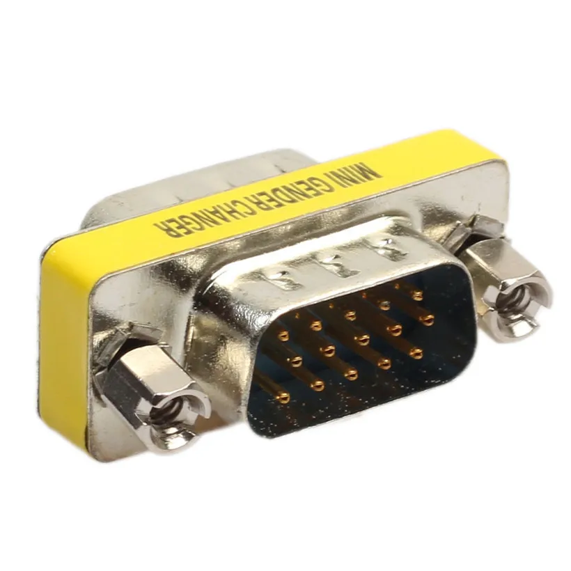 New 2017 15 Pin VGA SVGA Gender Changer Adaptor Connector Coupler Male