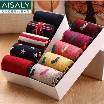 

5 Pairs/lot new Brand Autumn & Winter women socks cartoon animal Printing Ladies Socks Rabbit Wool Thickening socks wholesale
