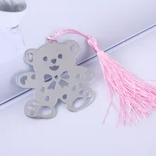 Металлический медведь полые Закладка с кисточкой страница производитель книг подарок для свадьбы дня рождения Горячая Распродажа