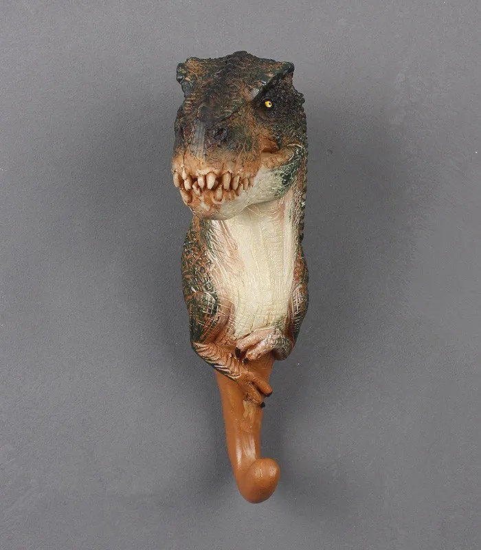 Американский декоративный крючок мир Юрского периода, креативная модель животного из смолы, крючок для пальто динозавр, настенный крючок