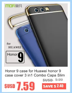 Чехол для HUAWEI Honor 9, MOFI Honor 9 PC, Жесткий Чехол на заднюю панель, полное покрытие, Capa Funda, микро матовый противоударный защитный чехол 5,15''