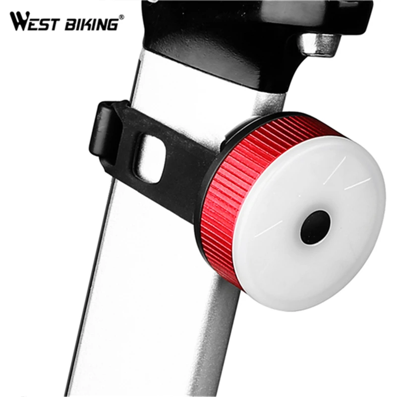 Top WEST BIKING 20 LM Cycling LED Rear Light Waterproof Bike 220mAh USB Charging Mini Tail Lamp 5 Models Helmet Bag Warning Lights 0