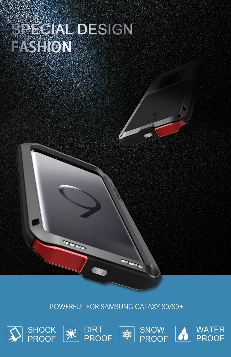 Противоударный S9 S9Plus чехол для телефона для samsung Galaxy S9 плюс LOVEMEI жизнь Водонепроницаемый металлический корпус для samsung S9 S9+ полная защита