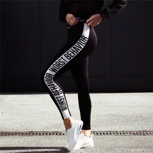 New Women s Printing Letter Slim Bodybuilding Pants Elastic Fitness Leggings Women Sporting Leggings for Joggers