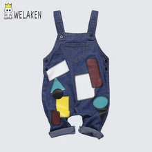 WeLaken, 3 стиля, детские джинсовые комбинезоны костюм для малышей повседневные детские джинсы для мальчиков от 2 до 6 лет, модная одежда, брюки для мальчиков Новинка года
