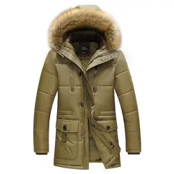 Высокое качество зимняя куртка Для мужчин 2018 Мода с капюшоном Для мужчин; теплая куртка ветрозащитная Повседневное верхняя одежда толстая