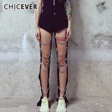 CHICEVER летние сексуальные женские джинсовые штаны с дырками, с высокой талией, на молнии, с карманами, свободные прямые женские джинсы, мода