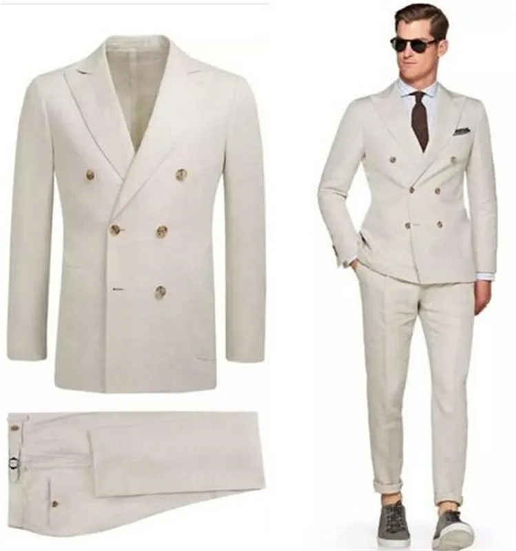 

Double Breasted Peak Lapel Formal Mens Wedding Suits Tuxedos For Men Groom Custom Made Homme Best Man Suit (Jacket+Pants)