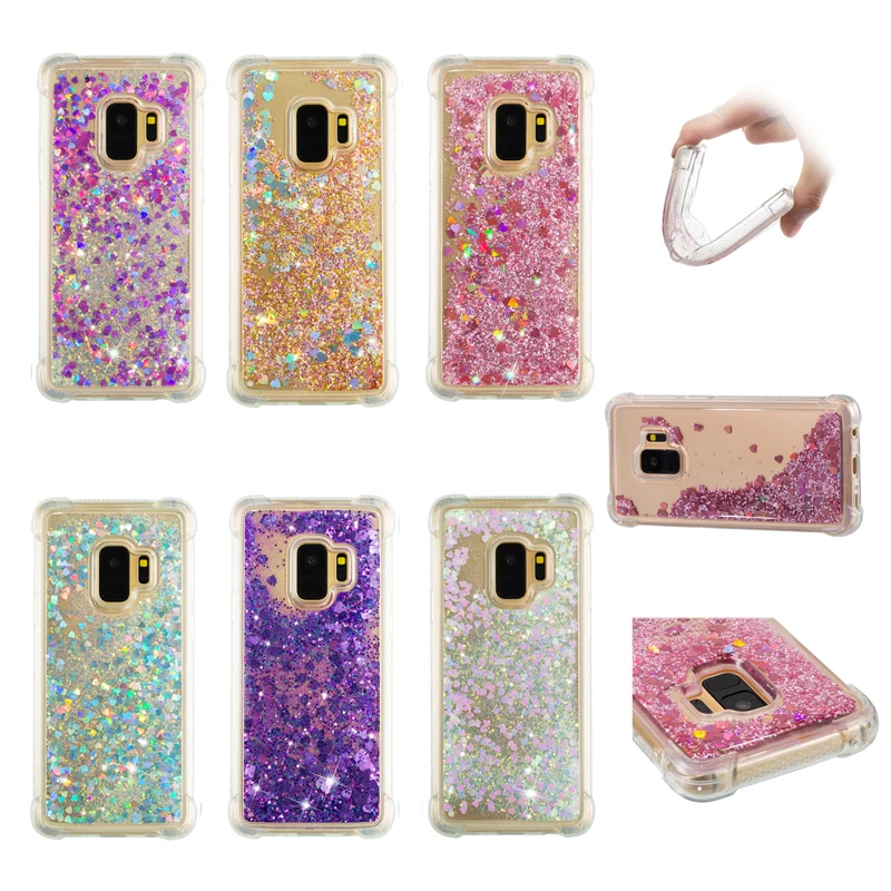 

Antiknock Glitter Quicksand Soft TPU Silicone Phone Case Cover Shell Coque for Samsung Galaxy S5 S6 S7 Edge S8 S9 Plus Note 8