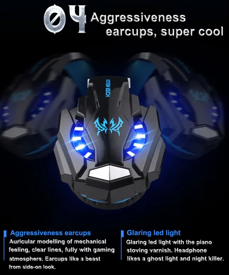 KOTION EACH G9000 3.5mm Game Gaming Headphone Headset Earphone With Microphone LED Light For Laptop Tablet Mobile Phones Xbox ONEPS4 (6)