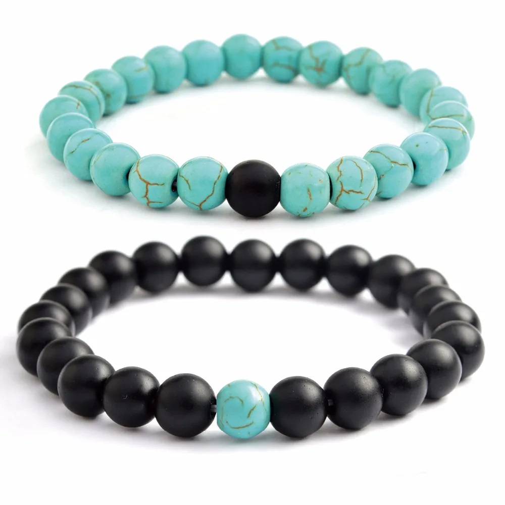 Long Distance Relationship Bracelet For S Blue And Black Beads Long Distance Relationship Bracelet For S Blue And Black Beads Set Dropshipping In Wrap Bracelets From Jewelry Accessories On