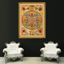 Тибетский тангка Мандала художественные картины мандалы тибетанос холст печать Будда религия вера домашний декор Современная Настенная картина