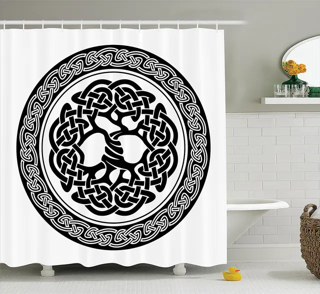Decor Shower Curtain Set Native Tree Of Life Figure Ireland Early
