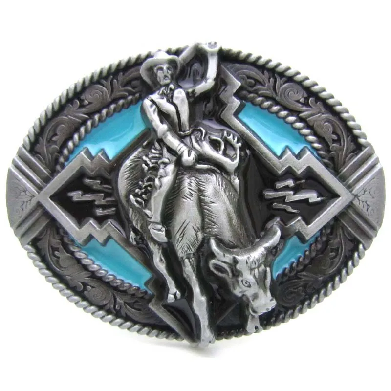 

Native American Western Bull Rider Rodeo Belt Buckle
