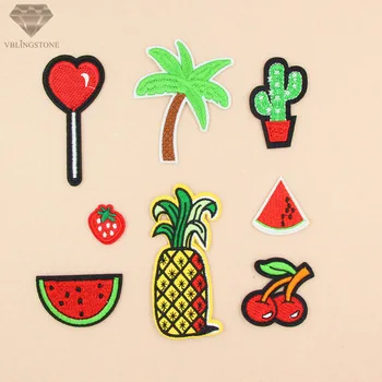 Pineapple Cherry Watermelon Embroidery Sew Iron On DIY Patch Badge Fabric Applique For Clothes Jackets