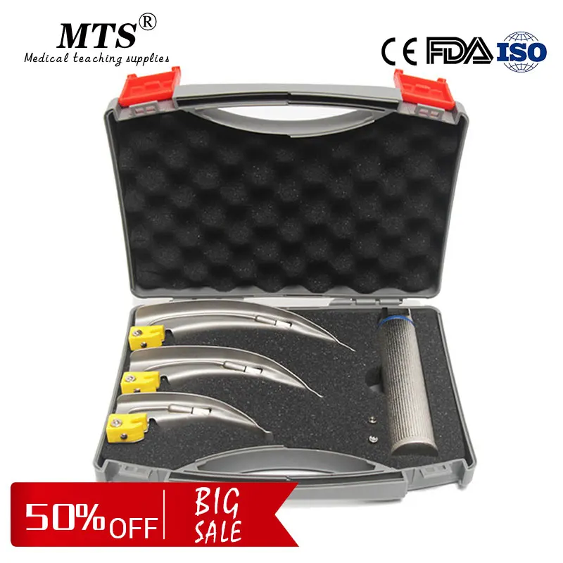 

Medical Anesthesia laryngoscope Stainless steel detachable bulb Titanium steel Adult 3+1throat mirror VET Throat Detection Tool