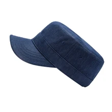 Джинсовые военные однотонные унисекс шляпы классические винтажные плоские мужские Регулируемая бейсбольная кепка, уличная Женская кепка Повседневная защита от ультрафиолетового излучения