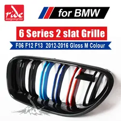 Для BMW F06 F12 F13 двойной планка Gloss M Цвет передняя ноздри 6 серии 640i 640d 650i 650d M6 Look переднего бампера Решетка 2012-16