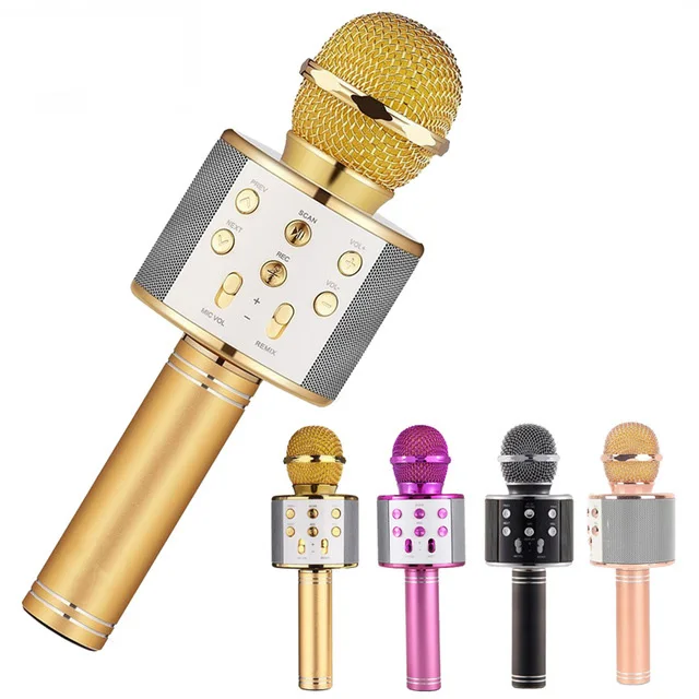 

Professional Bluetooth Wireless Microphone Speaker Handheld Microphone Karaoke Mic Music Player Singing Recorder KTV 1800Mah