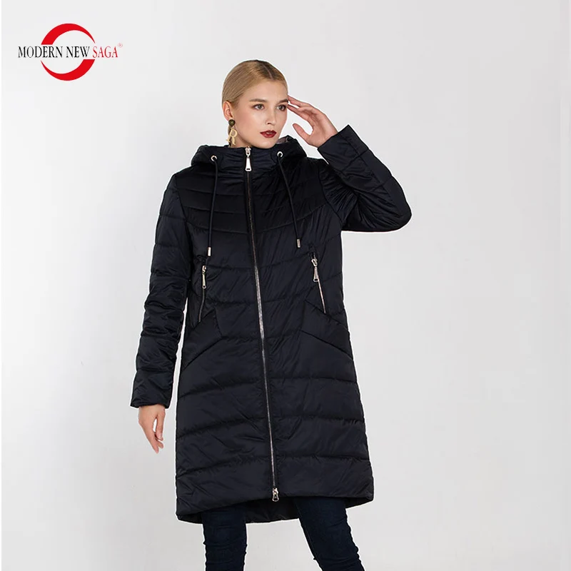MODERN NEW SAGA 2019 New Autumn Collection Coats And Jackets Women Oversized Parkas Cotton Padded Overcoat Female Ladies Outwear