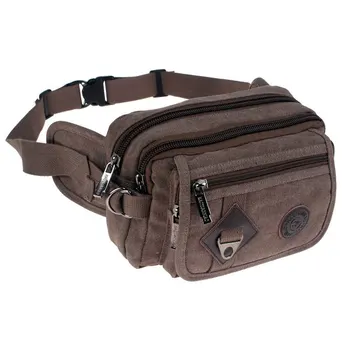 

Chu JJ High Quality Casual Canvas Men Bags Waist Packs Purse Men Portable Vintage Men Waist Bags Travel Belt Wallets